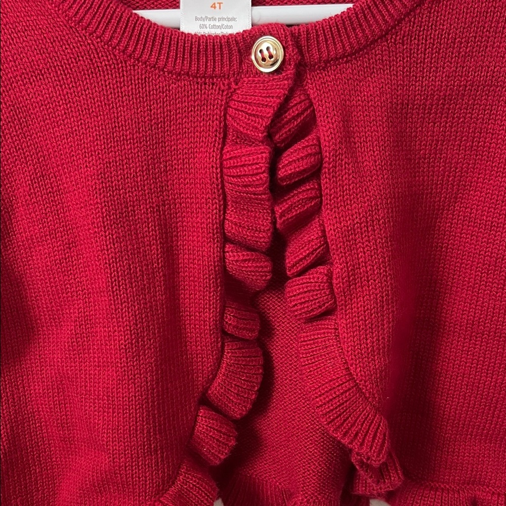 Gymboree Kids Red Ruffle Cardigan - Picture 3 of 4